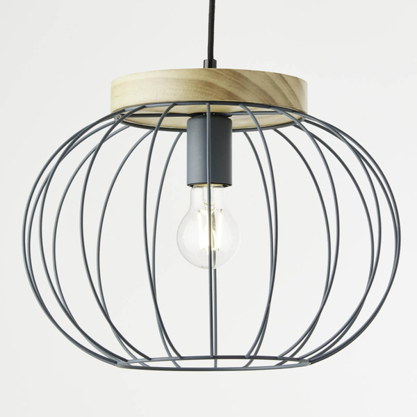Lampa wisząca Sorana 99234/73 klatka druciana drewno turkus