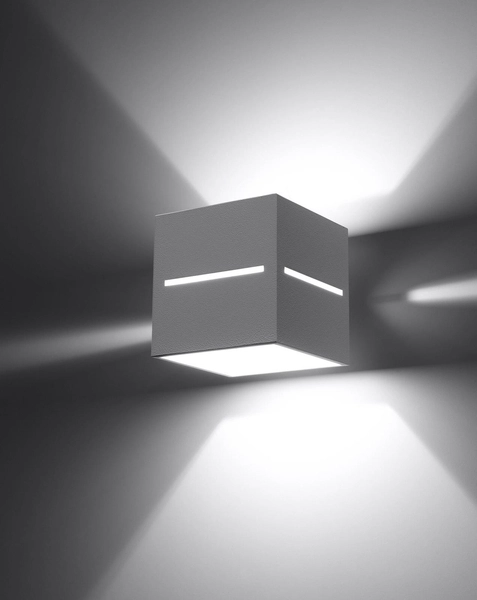 Kinkiet LAMPA ścienna SL.0206 kwadratowa OPRAWA metalowa kostka cube przyścienna biała