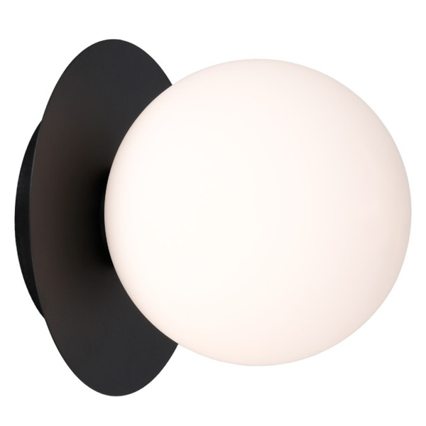 Loftowa LAMPA ścienna CAPE TOWN W01834BK Cosmolight szklany kinkiet do sypialni kula ball czarna