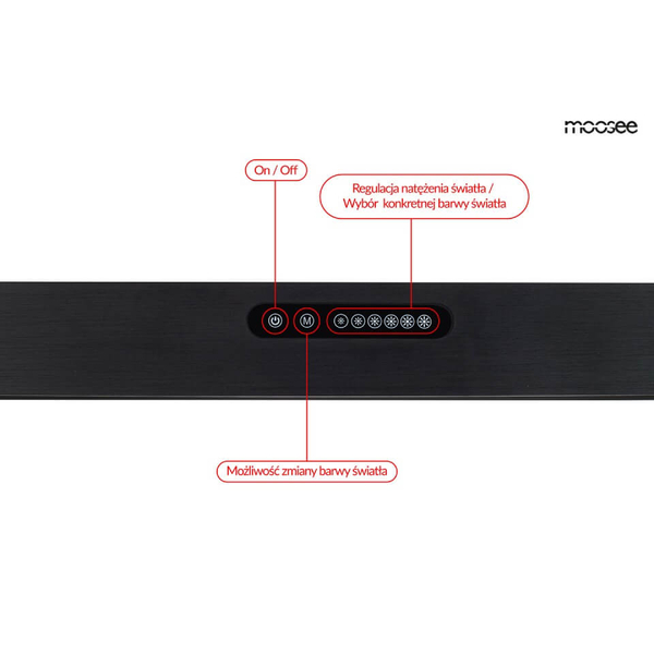 Wisząca lampa liniowa Liner MSE1501100312 Moosee LED 32W regulacja barwy czarna