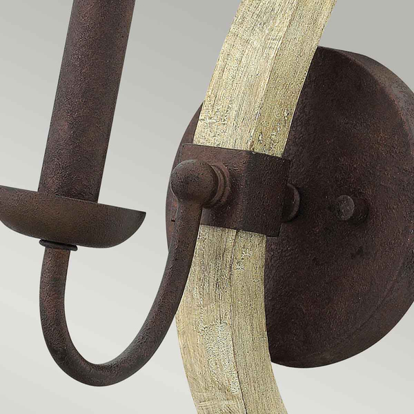 Rustykalna lampa ścienna Middlefield HK-MIDDLEFIELD1 drewniana rdzawa