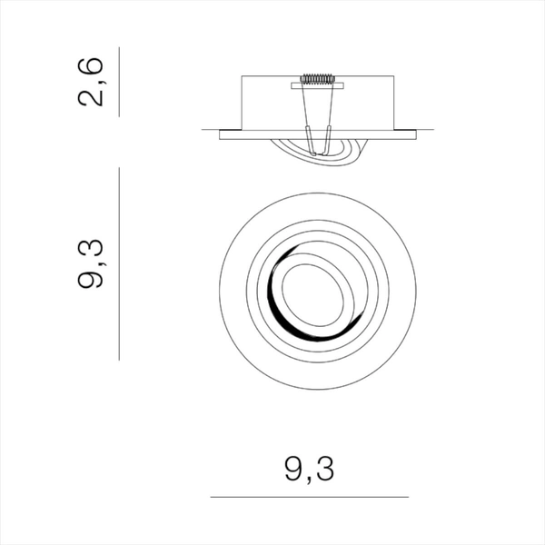 Lampa ledowa sufitowa Caro AZ5424 okrągła ruchoma złota