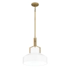 Szklana wisząca lampa Brecken QZ-BRECKEN-2P-AB-ABG biała mosiądz