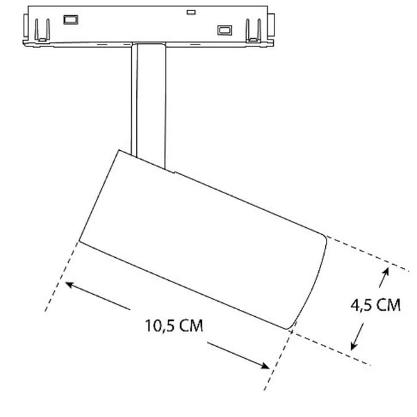 Reflektor spot do szyn magnetycznych 3-fazowych 485 Domeno LED 7W 3000K czarna