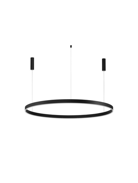 Czarny żyrandol okrągły JACA LE42770 do przedpokoju LED 80W 3000K ring