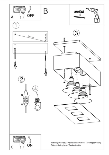 Downlight LAMPA sufitowa SL.0068 prostokątna OPRAWA metalowa biała