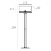 Lampa stojąca art deco ATHENS z kloszem mosiężna metalowa 1xE27 do salonu F01767BR-WH
