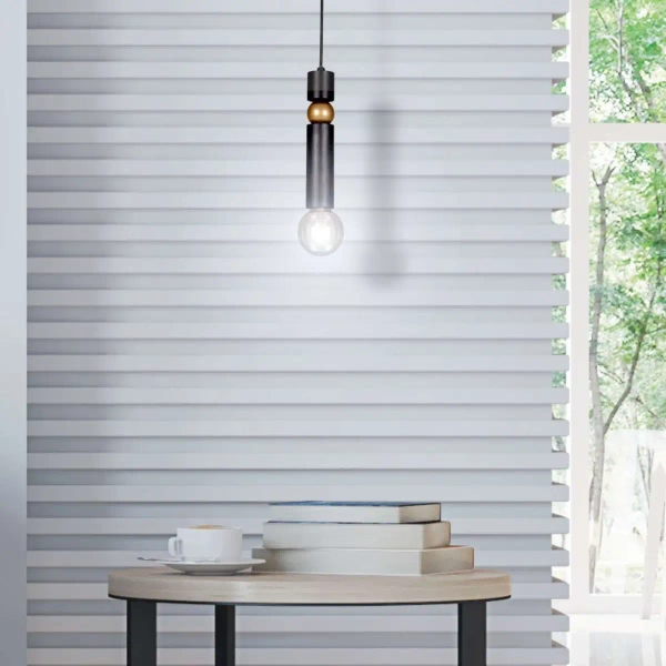 LAMPA wisząca K-4740 Kaja okrągła OPRAWA metalowy ZWIS sopel modernistyczna tuba czarna złota