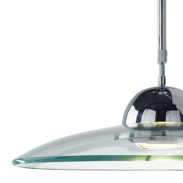 Szklana lampa wisząca Hemisphere HEM8650 Dar Lighting kapelusz chrom