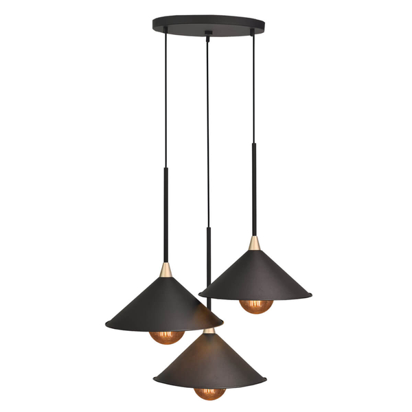 Potrójna lampa wisząca Merto 5066 Shilo metalowa do kuchni czarna