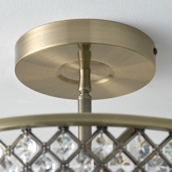 Lampa sufitowa glamour Hudson 70558 Endon kryształki crystals mosiądz