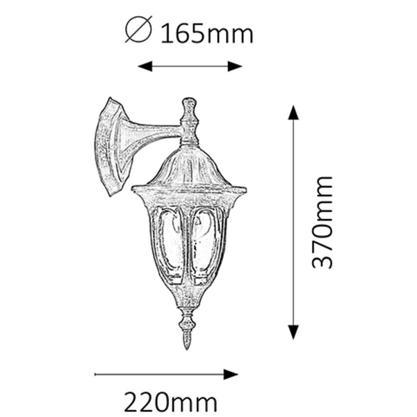 Zewnętrzna LAMPA retro MILANO 8371 Rabalux ścienna OPRAWA ogrodowy KINKIET elewacyjny outdoor złoto antyczne