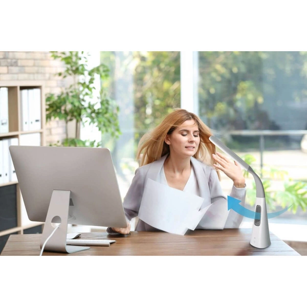 Lampka biurowa z wentylatorem Ventu 3187323 LED 4W 5600K dotykowa biały