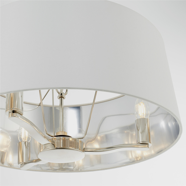 Wisząca lampa Harvey 73021 Endon na łańcuchu biała nikiel