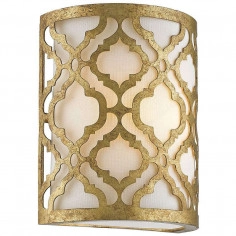 Kinkiet LAMPA ścienna GN-ARABELLA1 Elstead GILDED NOLA klasyczna OPRAWA abażurowa wzory złote białe