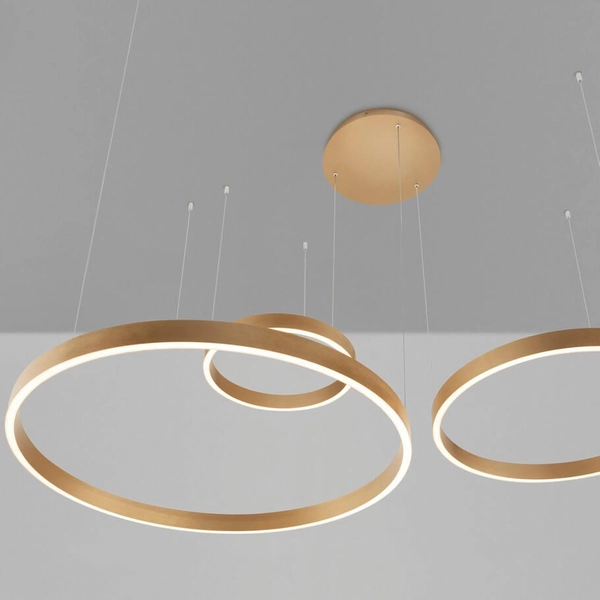 Potrójna lampa pierścieniowa BARI LE44315 LED 181W 3000K zwisająca złoty