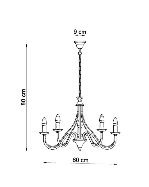 Żyrandol LAMPA wisząca SL.0214 klasyczna OPRAWA świecznikowa ZWIS na łańcuchu maria teresa biała