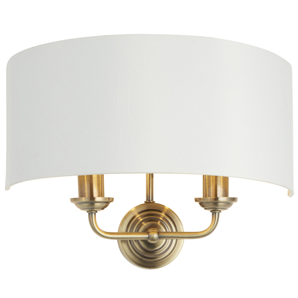 Lampa naścienna Highclere 98937 Endon rustykalna biała mosiądz