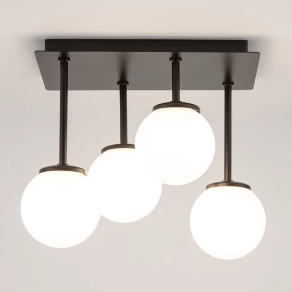 Plafon szklane kule kaskada Tulia 33505 Sigma metalowa biała czarna