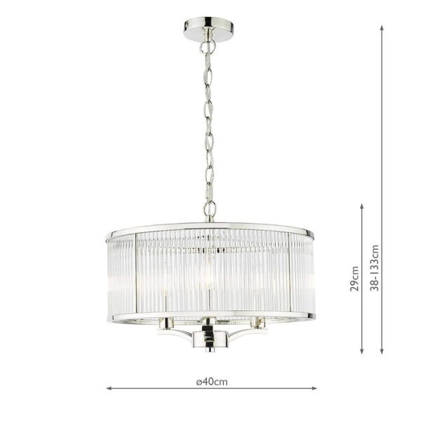 Szklana lampa wisząca Evelyn EVE0338 do jadalni srebrny przezroczysty