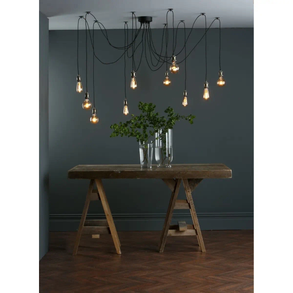 Pajęcza wisząca lampa Waco WAC2375 do salonu zwisające kable czarny