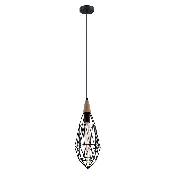 Industrialna LAMPA wisząca MAELLE MDM-2595/1S BK Italux druciana OPRAWA zwis drut czarny