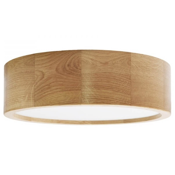 Drewniana lampa sufitowa 137623617422 okrągła do salonu