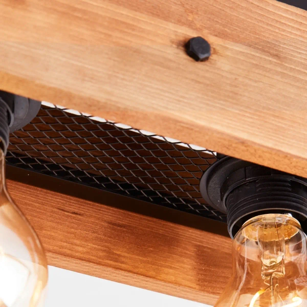 Drewniana lampa sufitowa Calandra 99450/76 belka brązowa czarna