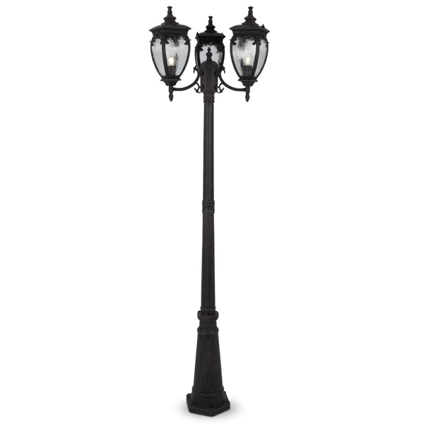 Zewnętrzna latarnia Fleur O414FL-03BZ potrójna antyczny brąz