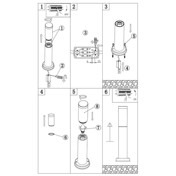 Nowoczesna LAMPA stojąca BOSTON 3159W Globo ogrodowy słupek IP44 brązowy