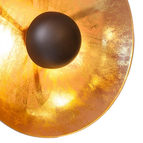 Okrągły kinkiet loftowy Captain 2829570-4000 metalowy czarny bursztynowy