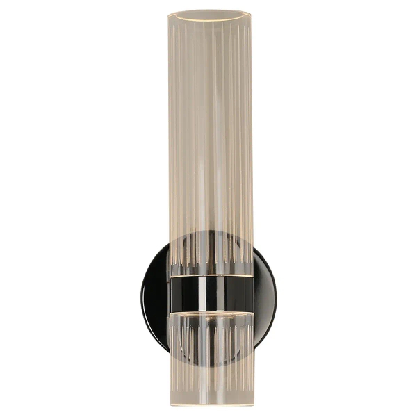 Ryflowana naścienna lampa Ambiente LP-1510/1W GR przezroczysty grafit