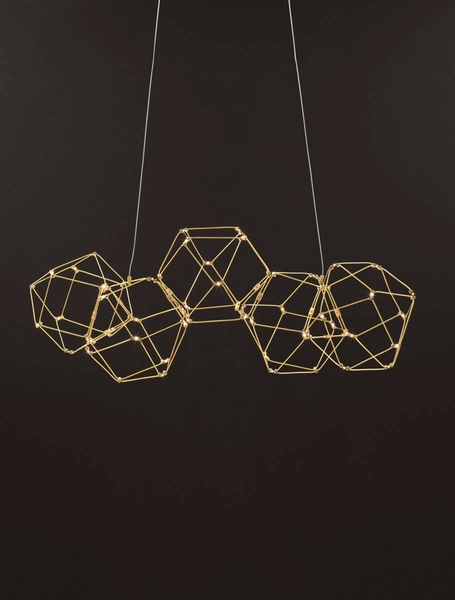 Designerska lampa wisząca ASIS LE42726 LED 25W 3000K geometryczna złota