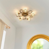Szklana lampa sufitowa Aherne 73757 koraliki mosiądz przezroczysty