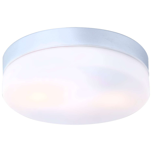 Zewnętrzna LAMPA sufitowa stropowa VRANOS 32112 Globo łazienkowa OPRAWA okrągły PLAFON na taras outdoor IP44 biały srebrny