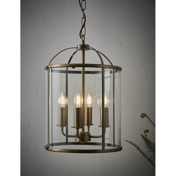Lampa wisząca Lambeth 69455 Endon szklana kopuła antyczny mosiądz