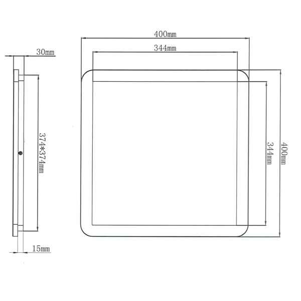 Kwadratowy plafon Camillus R62932032 RL LED 22W 3000K IP44 matowy czarny