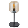 Stołowa lampka szklana SHINE 50257 Sigma gabinetowa bursztynowa czarna
