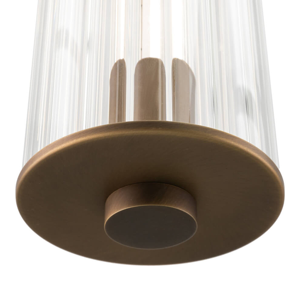 Ryflowana lampa zwisająca Merezi 2 5217 LED 30W 3000K szklany mosiądz patyna