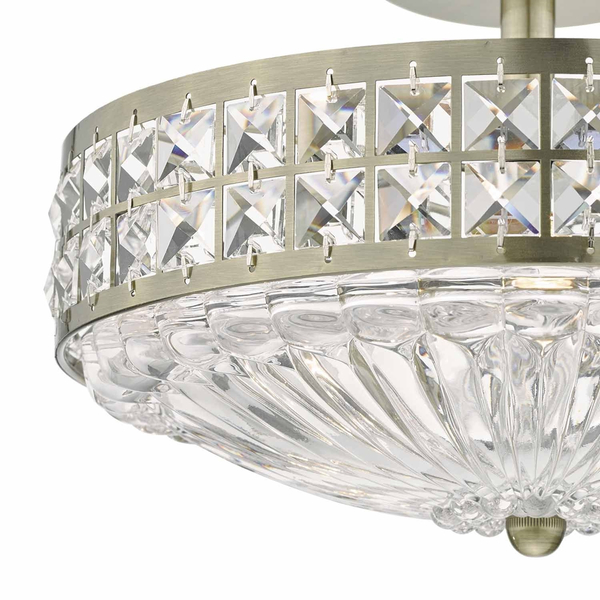 Sufitowa lampa kryształ Olona OLO5375 Dar Lighting pałacowa mosiądz