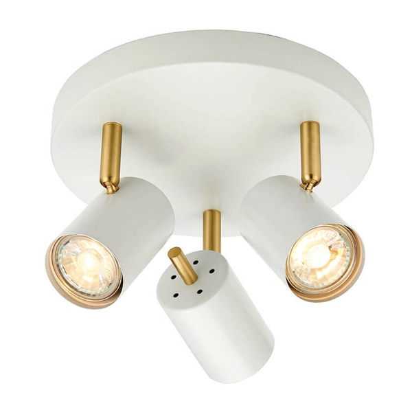 Lampa sufitowa Gull 59932 Endon reflektorki regulowane białe mosiądz