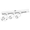 Zestaw szynowy z lampami Pipe Ring Track ML2083 tubki czarny
