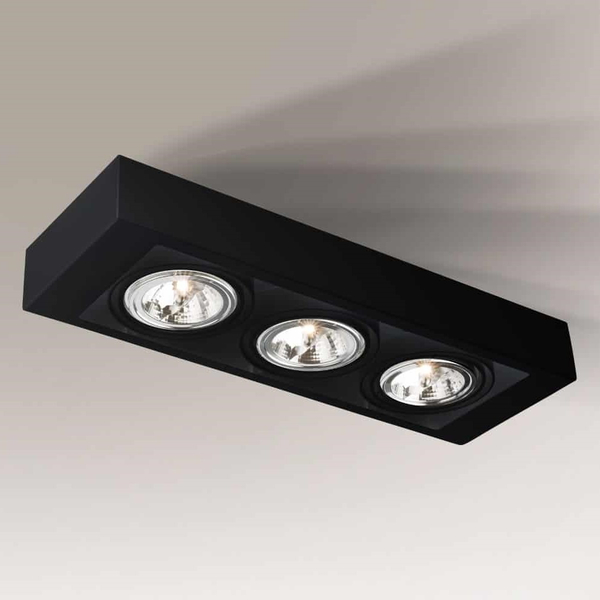 Spot LAMPA sufitowa KOGA 7128 Shilo natynkowy metalowy czarny