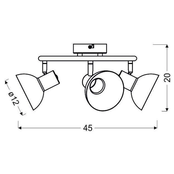 LAMPA sufitowa DISO 98-63434 Candellux industrialna OPRAWA reflektorki czarne złote