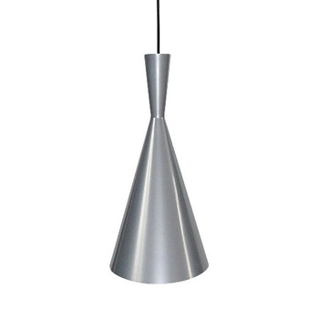 Metalowa lampa wisząca Trincola 5311 stożek do salonu nad stolik srebrny
