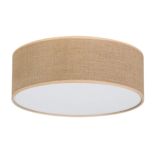 Skandynawska lampa sufitowa JUTE 47923802 abażurowa okrągły loft beżowy