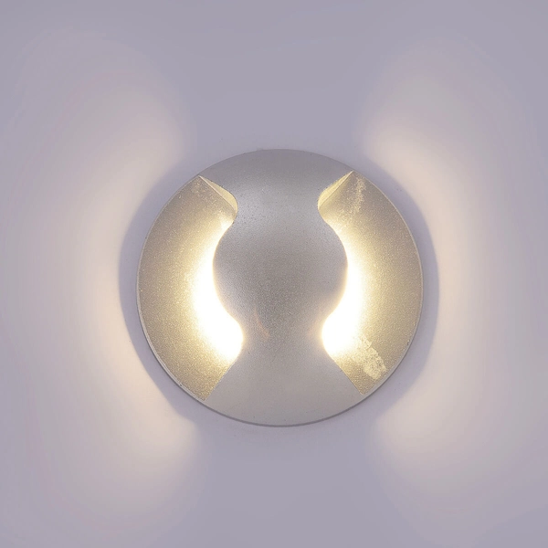 Ścienna lampa elewacyjna Basilio PL-741-2E Italux LED 3W 3000K IP65 srebrna