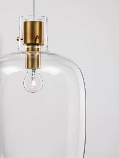 Nowoczesna lampa wisząca Padre do holu przezroczysta złota