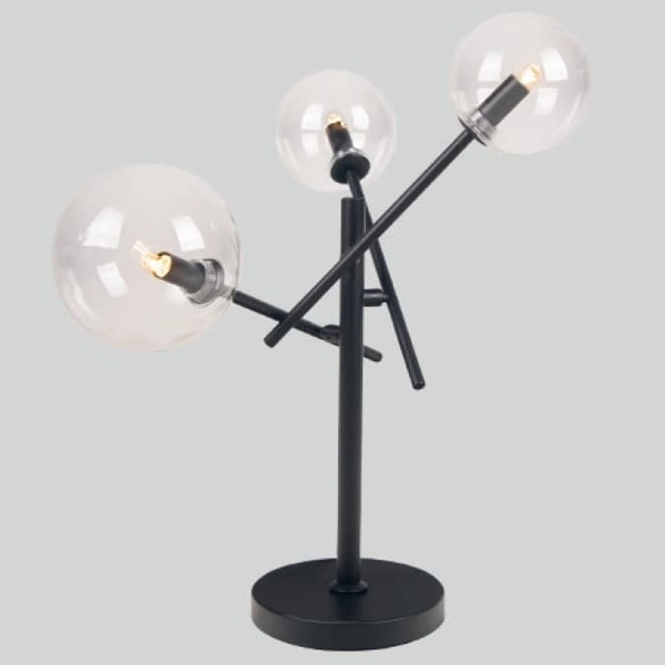 Molekułowa lampka stołowa LOLLIPOP T0043 Maxlight metal szkło czarna
