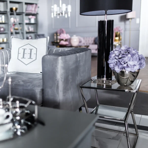 Dwupoziomowy stolik Belmont BM-ST1520S Cosmolight przezroczysty srebrny